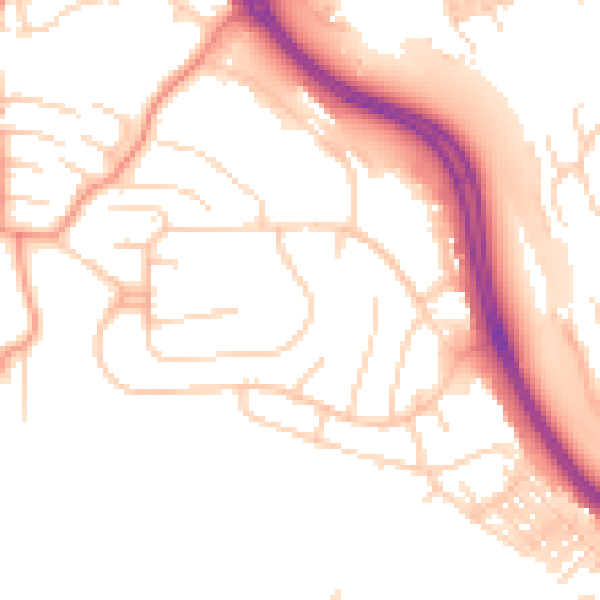 Daytime road noise heatmap for LS12 5BZ