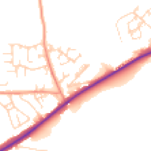 Daytime road noise heatmap for LS12 5DH