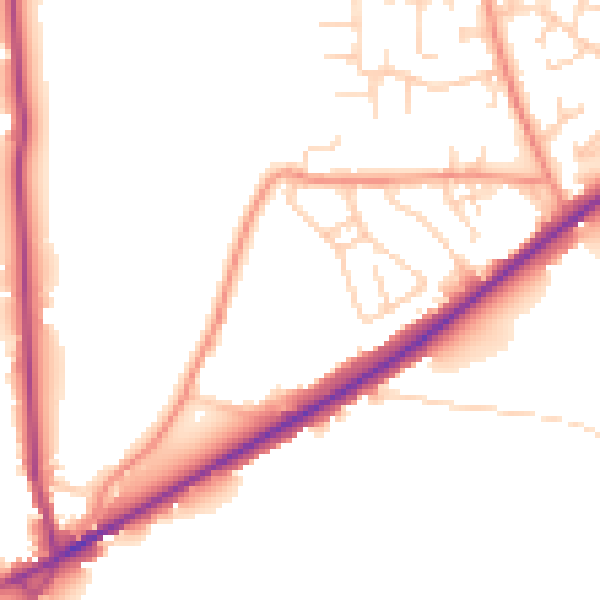 Daytime road noise heatmap for LS12 5FD