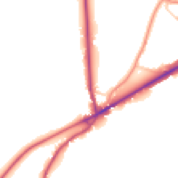 Daytime road noise heatmap for LS12 5HN