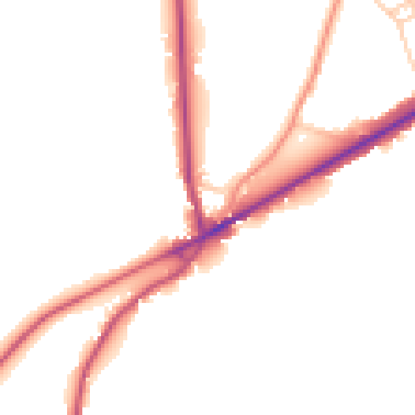 Daytime road noise heatmap for LS12 5HS