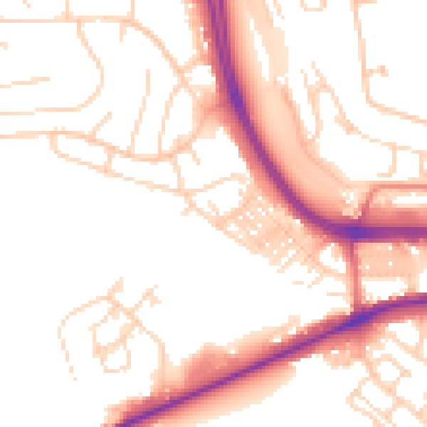 Daytime road noise heatmap for LS12 5LF