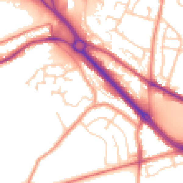 Daytime road noise heatmap for LS12 5LS