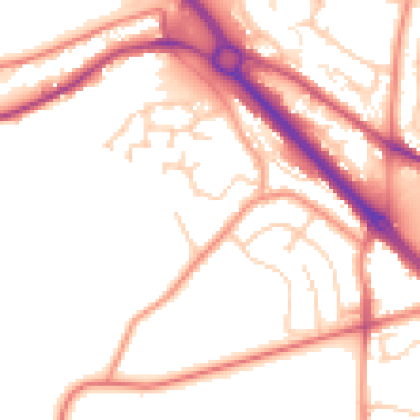 Daytime road noise heatmap for LS12 5PG