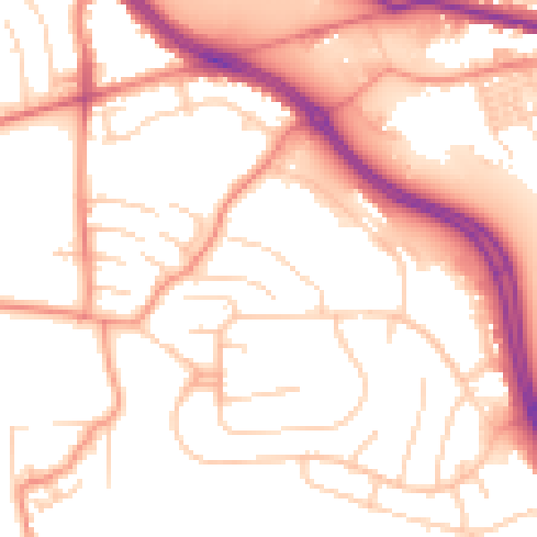 Daytime road noise heatmap for LS12 5QH