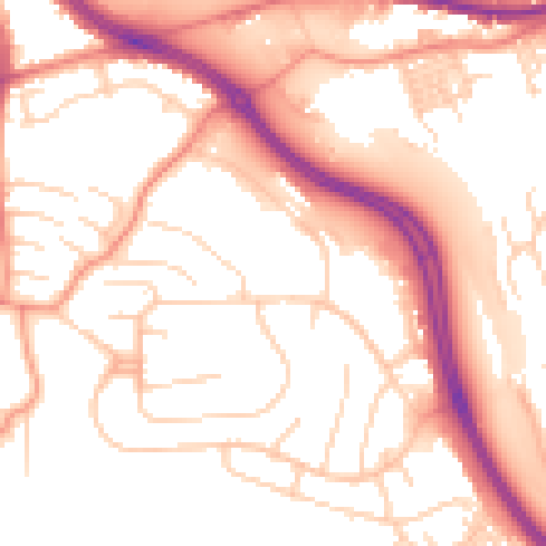 Daytime road noise heatmap for LS12 5QQ