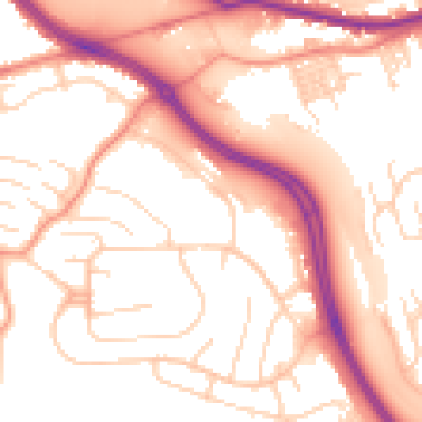 Daytime road noise heatmap for LS12 5QT