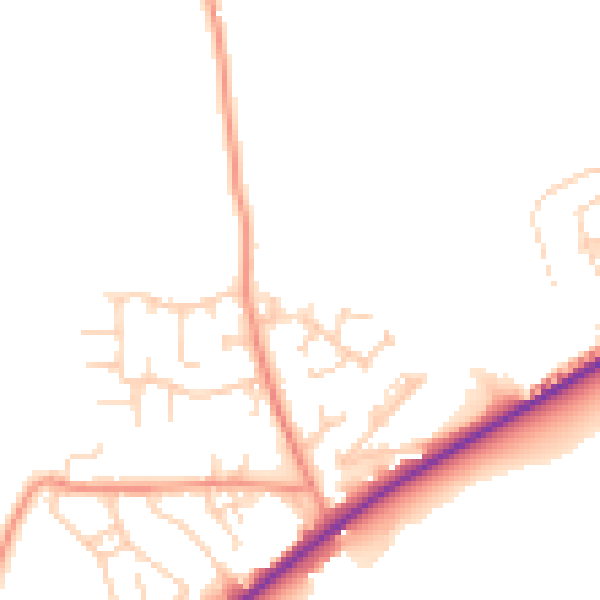 Daytime road noise heatmap for LS12 5TS