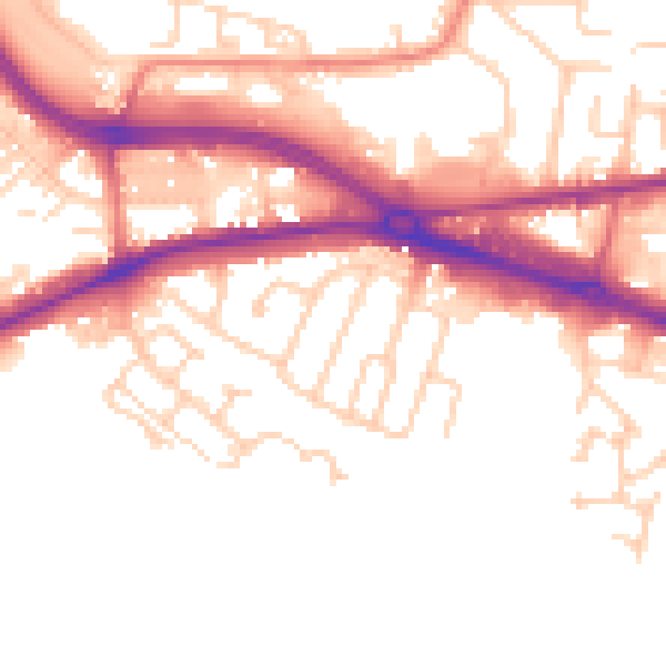 Daytime road noise heatmap for LS12 6AR