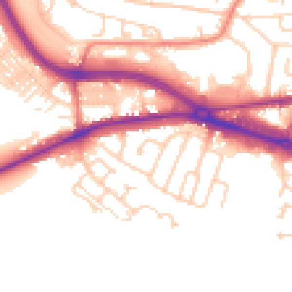 Daytime road noise heatmap for LS12 6AT