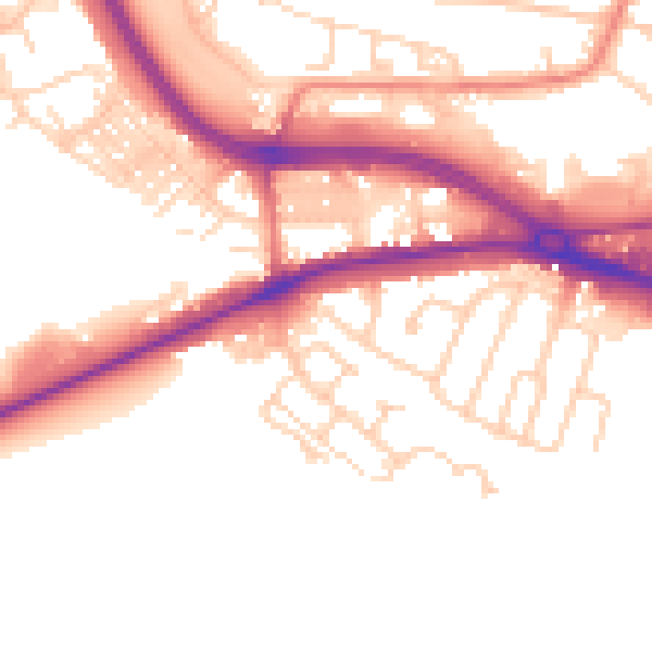 Daytime road noise heatmap for LS12 6AX