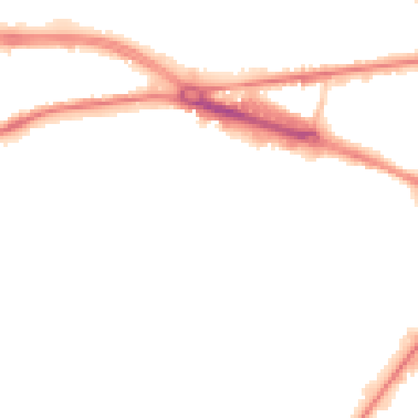 Night-time road noise heatmap for LS12 6AY