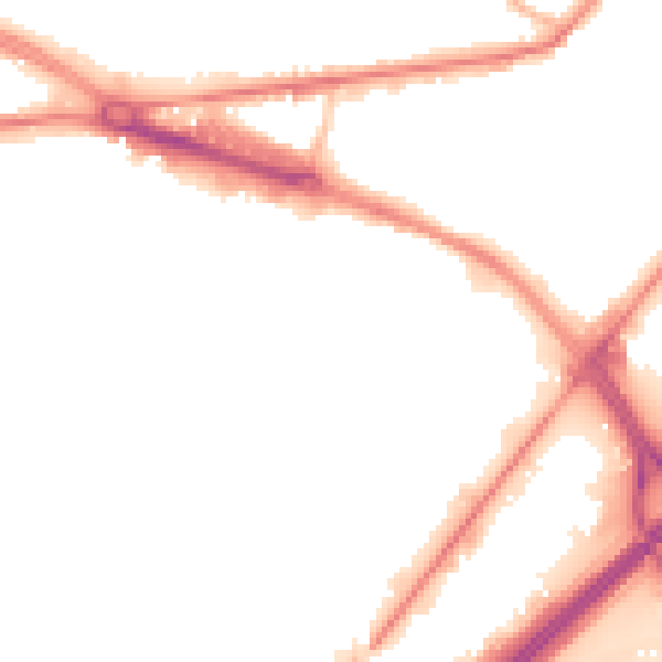 Night-time road noise heatmap for LS12 6BP