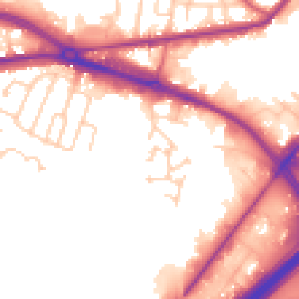 Daytime road noise heatmap for LS12 6BU