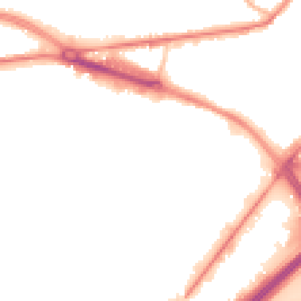 Night-time road noise heatmap for LS12 6BU
