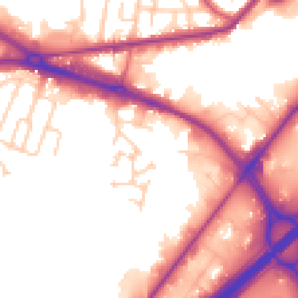 Daytime road noise heatmap for LS12 6BX