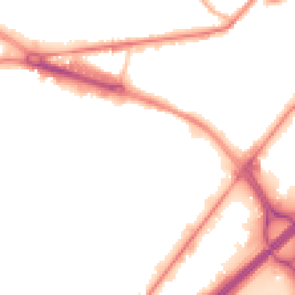 Night-time road noise heatmap for LS12 6BX