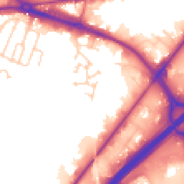 Daytime road noise heatmap for LS12 6ES