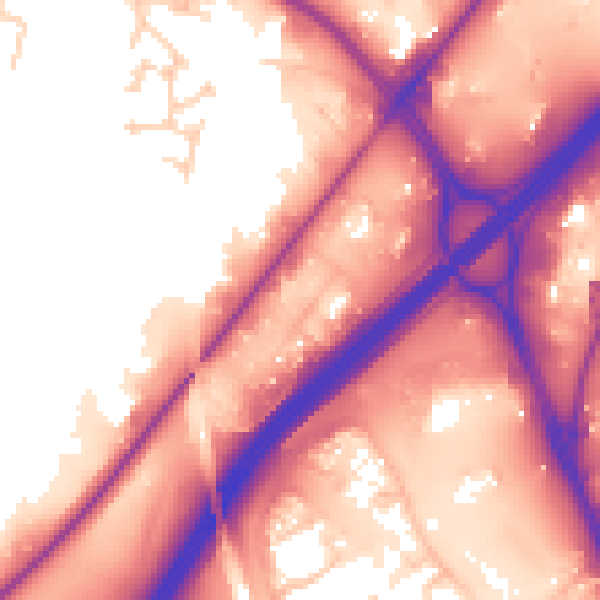 Daytime road noise heatmap for LS12 6EY