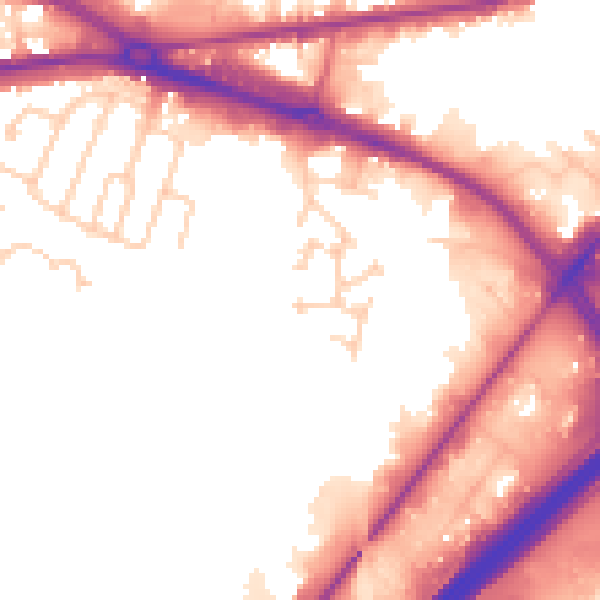 Daytime road noise heatmap for LS12 6FD