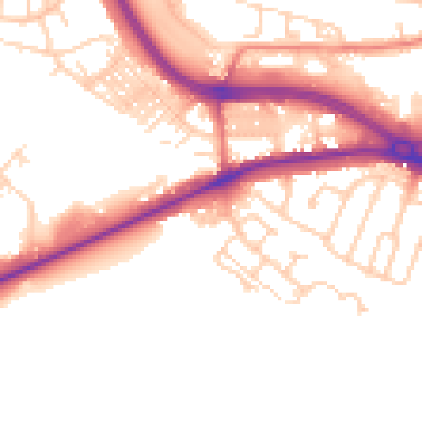 Daytime road noise heatmap for LS12 6GY