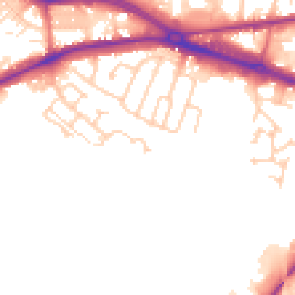 Daytime road noise heatmap for LS12 6HP