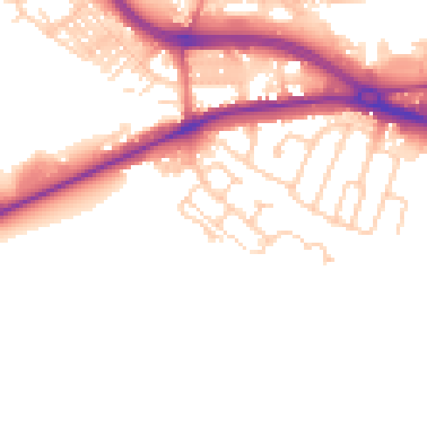 Daytime road noise heatmap for LS12 6JA