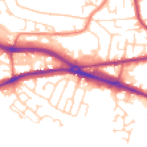 Daytime road noise heatmap for LS12 6LA