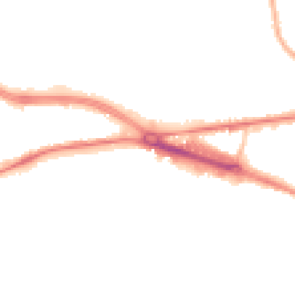 Night-time road noise heatmap for LS12 6LA