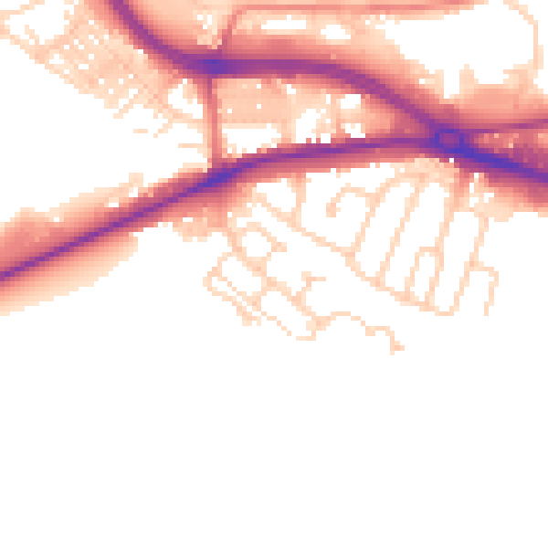 Daytime road noise heatmap for LS12 6LE