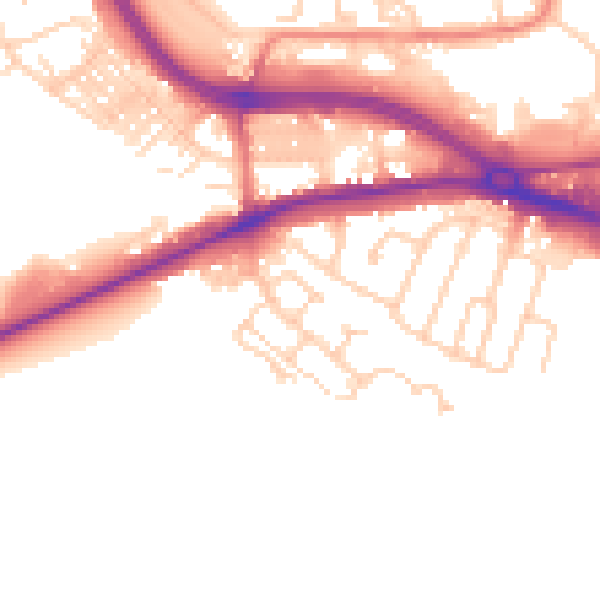 Daytime road noise heatmap for LS12 6LF