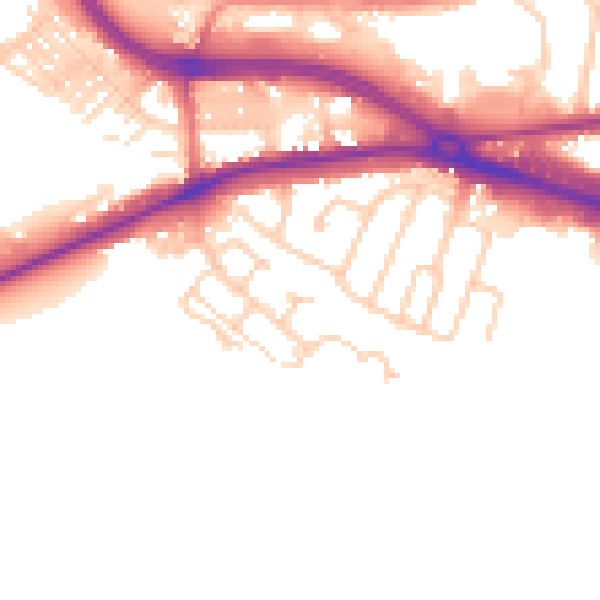 Daytime road noise heatmap for LS12 6LH