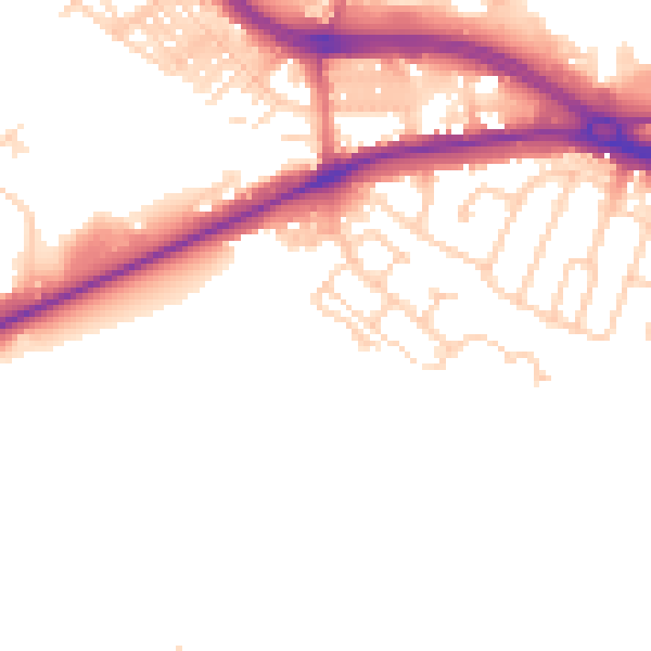 Daytime road noise heatmap for LS12 6LJ