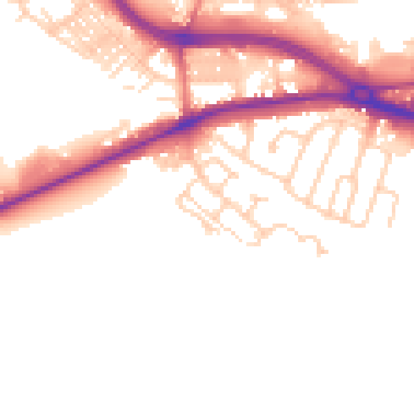 Daytime road noise heatmap for LS12 6LP