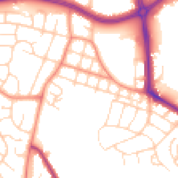 Daytime road noise heatmap for LS16 5AP