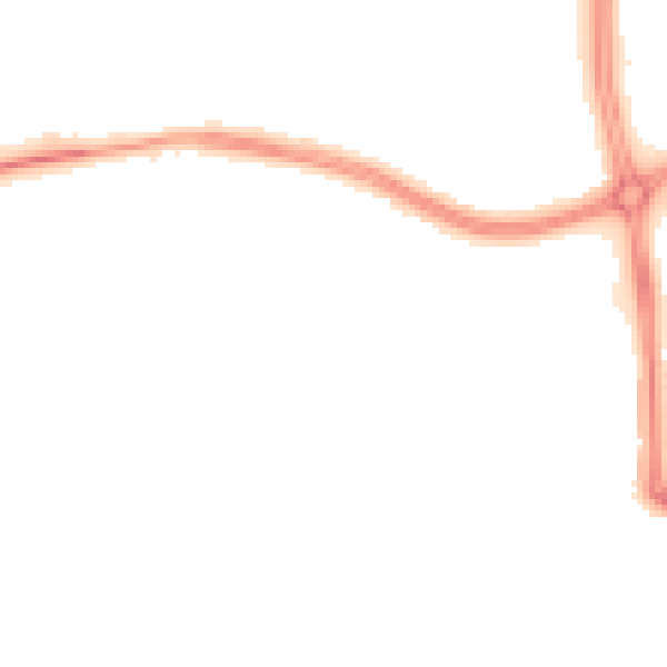 Night-time road noise heatmap for LS16 5BB