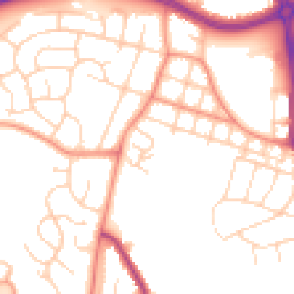 Daytime road noise heatmap for LS16 5BY