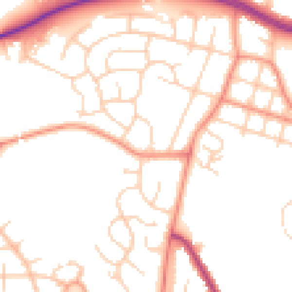 Daytime road noise heatmap for LS16 5DA