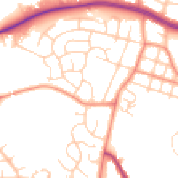 Daytime road noise heatmap for LS16 5DB