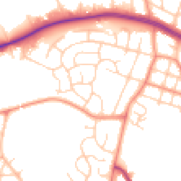 Daytime road noise heatmap for LS16 5DD