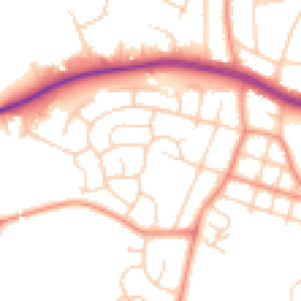 Daytime road noise heatmap for LS16 5DE