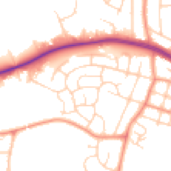 Daytime road noise heatmap for LS16 5DF