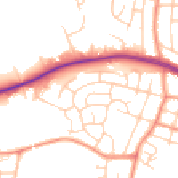 Daytime road noise heatmap for LS16 5DP