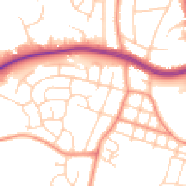 Daytime road noise heatmap for LS16 5DQ