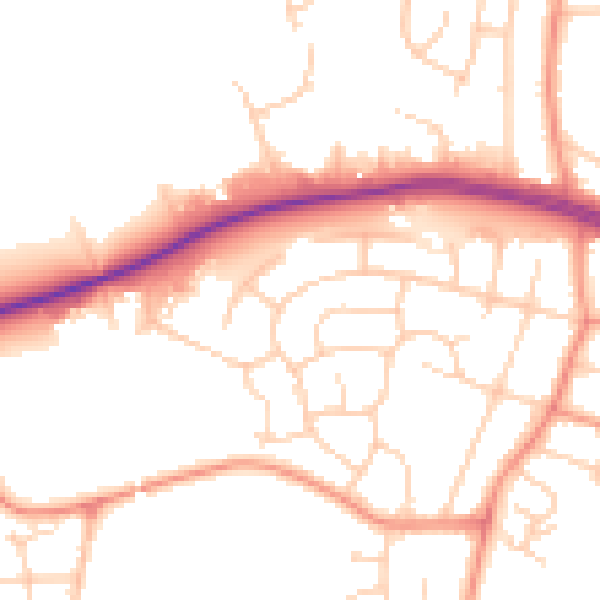 Daytime road noise heatmap for LS16 5DR