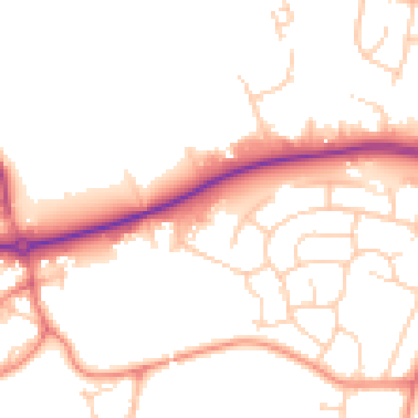 Daytime road noise heatmap for LS16 5EH