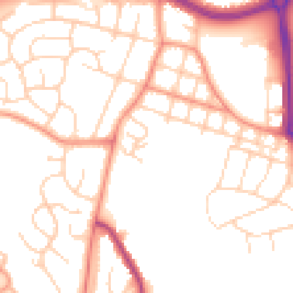 Daytime road noise heatmap for LS16 5FA