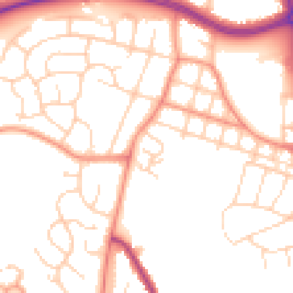 Daytime road noise heatmap for LS16 5FB