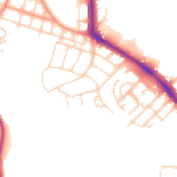 Daytime road noise heatmap for LS16 5HH