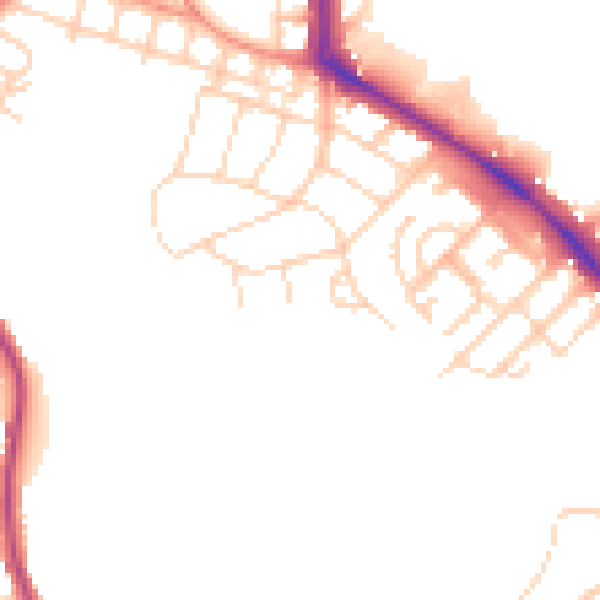 Daytime road noise heatmap for LS16 5HR